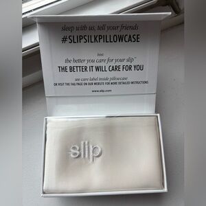 NEW! Slip Pure Silk Queen Pillowcase w Zipper - White